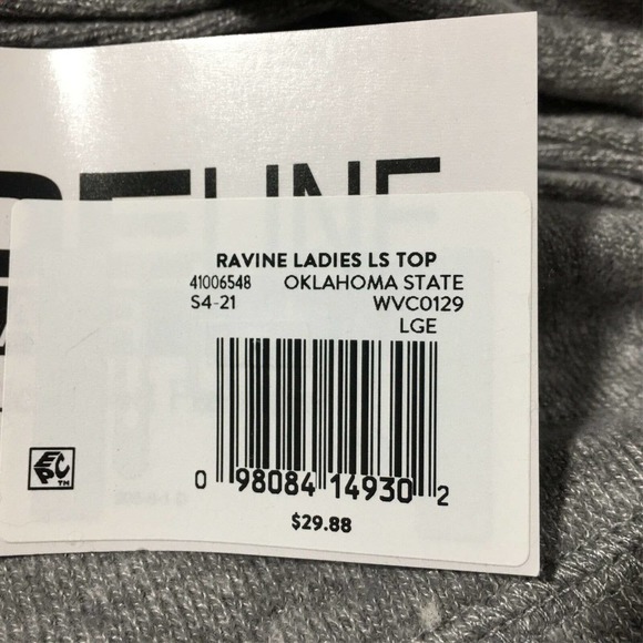 Sideline Oklahoma State Long Sleeve Ravine Slounge Wear, Women's Size L - Grey - Picture 4 of 9